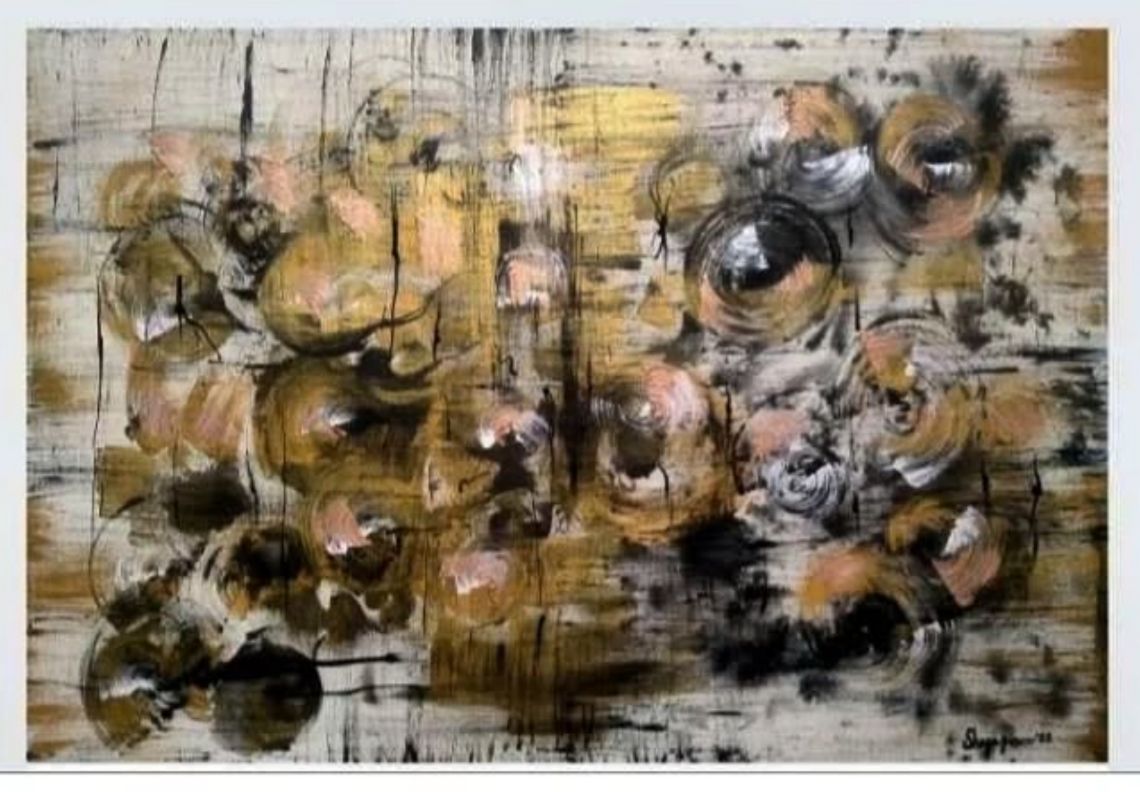 Musk Acrylic and ink on Canvas 2 by 3 feet 2022