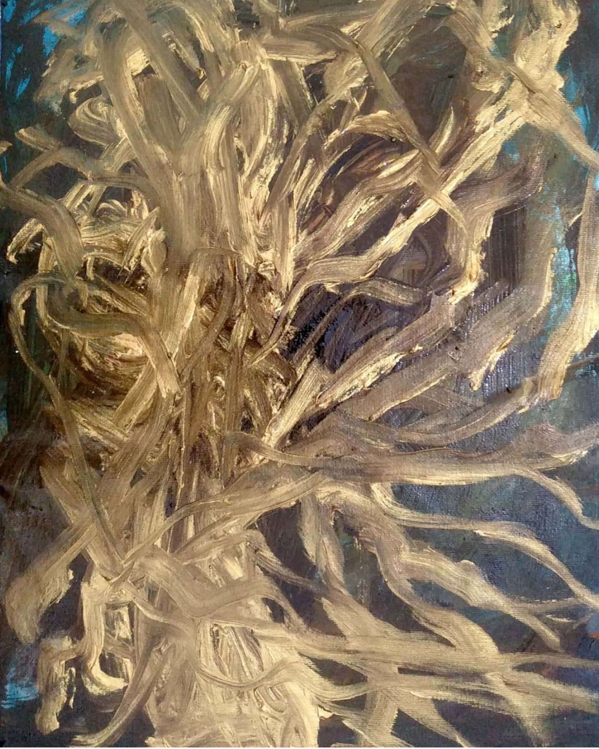 Jumbled Hope 12 by 18 Inches Acrylic and ink on canvas 2022