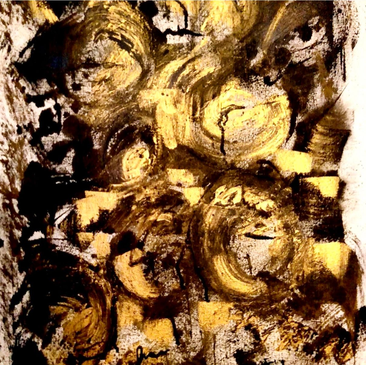Metallic acrylic and Ink on canvas Untitled 12 by 24 inches 2021